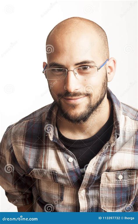 bald man with glasses